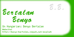 bertalan benyo business card